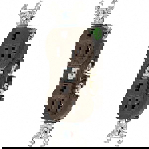 Straight Blade Duplex Receptacle: NEMA 5-20R, 20 Amps, Self-Grounding